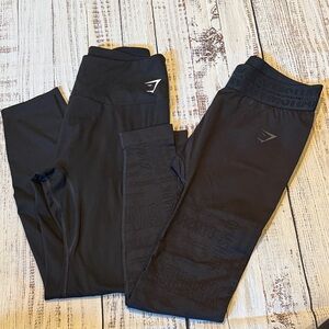 Gymshark Black Leggings Set of 2🖤🦈
